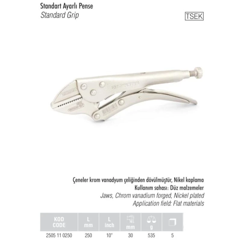 Standart Ayarlı Pense