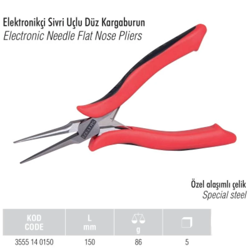 Elektronikçi Sivri Uçlu Düz Kargaburun